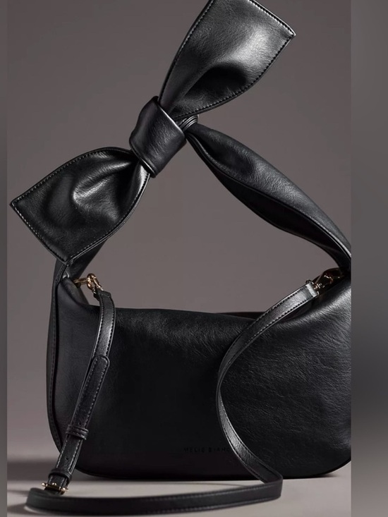 Marni Handbags - Marni Black Crescent Shoulder Bag with Knotted Bow Strap